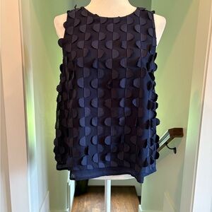 Maeve by Anthropologie Navy Sleeveless Dot Lined Blouse